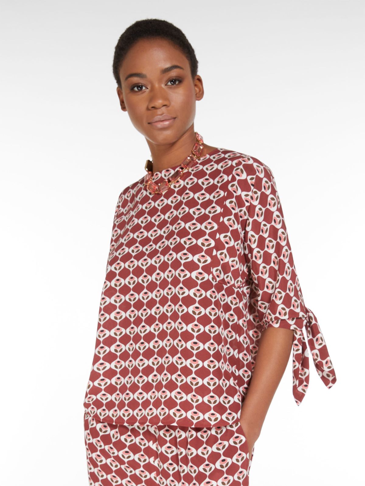 Printed silk blouse - RUST - Weekend Max Mara - 4