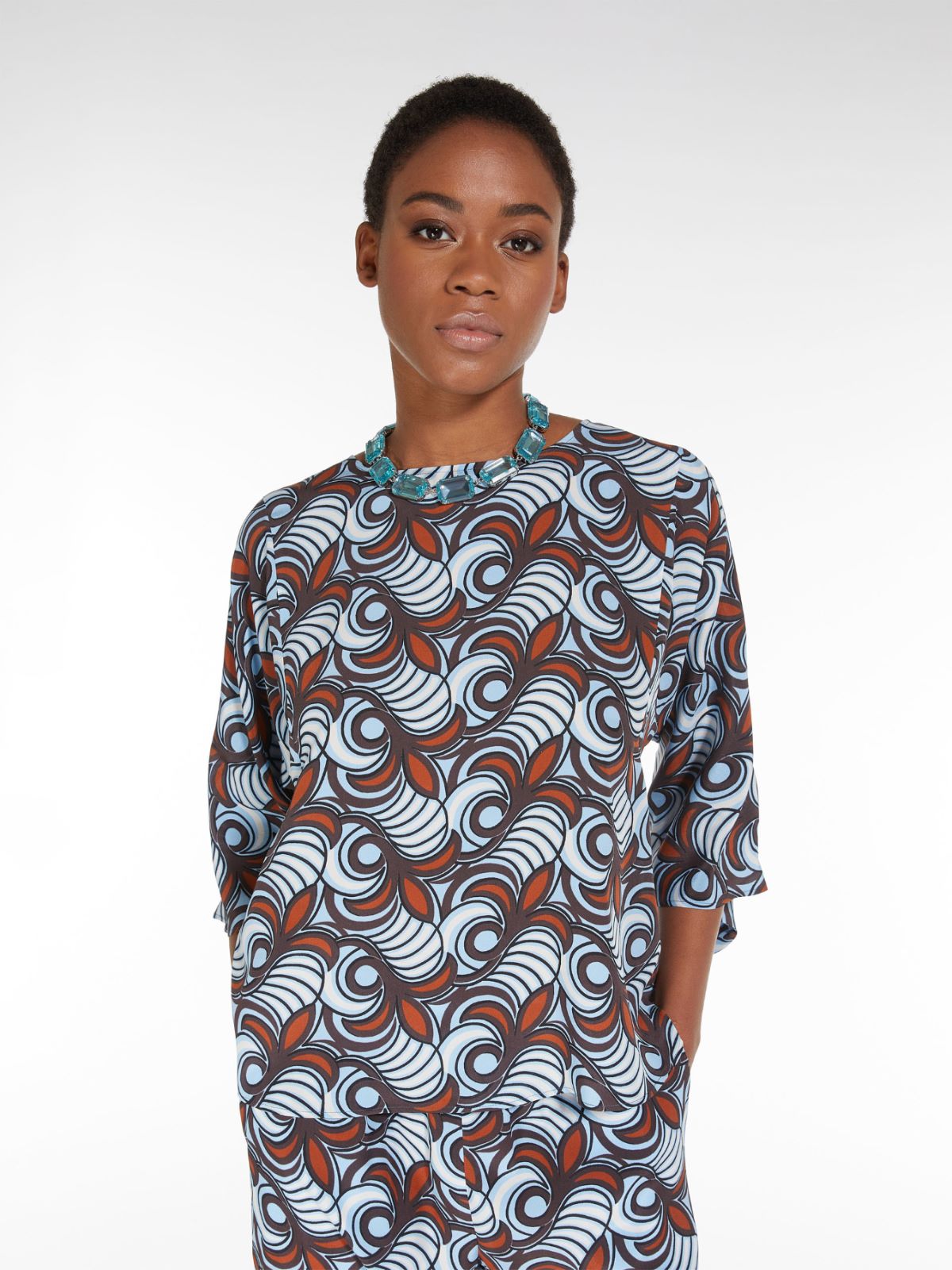 Printed silk blouse - TOBACCO - Weekend Max Mara - 4