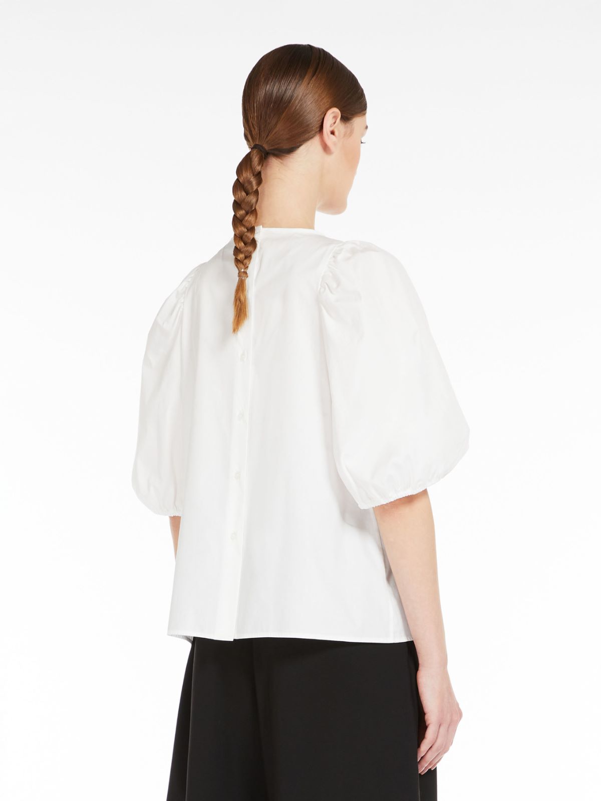 Poplin blouse with embroidery - OPTICAL WHITE - Weekend Max Mara - 3