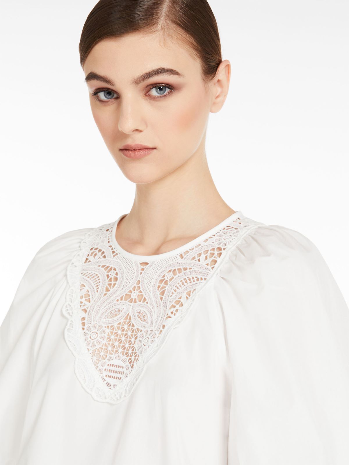 Poplin blouse with embroidery - OPTICAL WHITE - Weekend Max Mara - 5