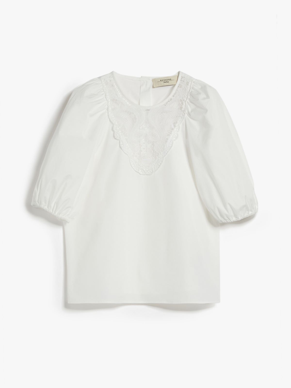 Poplin blouse with embroidery - OPTICAL WHITE - Weekend Max Mara - 7