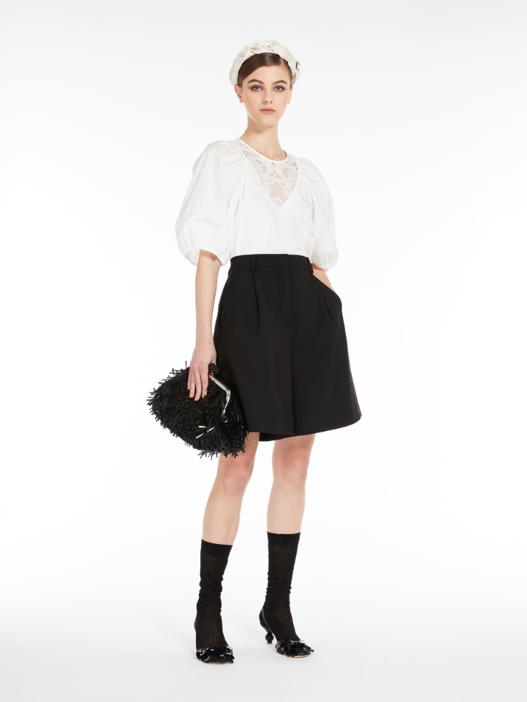 Poplin blouse with embroidery - OPTICAL WHITE - Weekend Max Mara