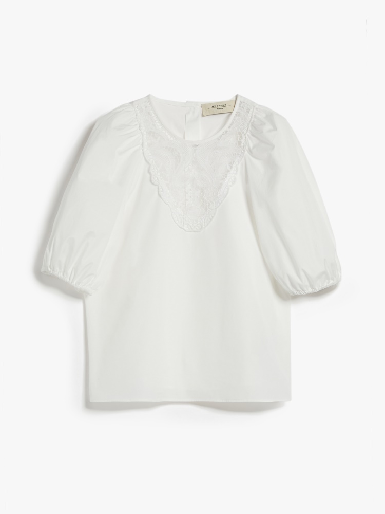 Poplin blouse with embroidery - OPTICAL WHITE - Weekend Max Mara - 2