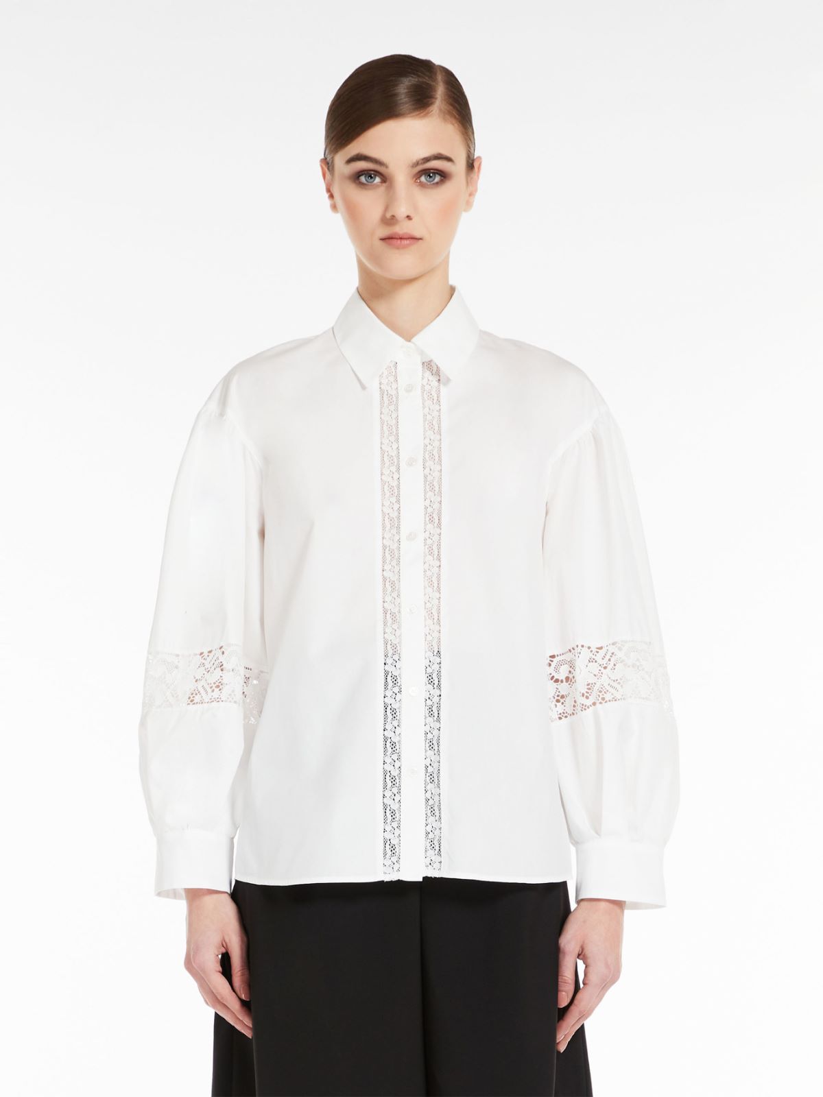 Poplin shirt with embroidery - OPTICAL WHITE - Weekend Max Mara - 2