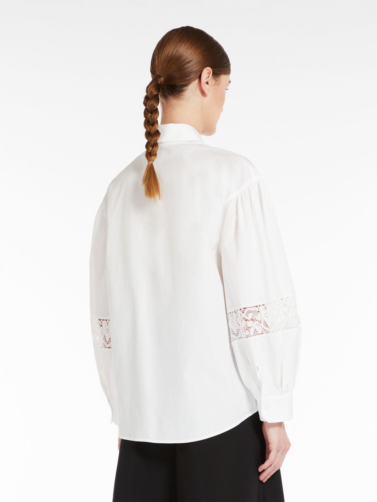 Poplin shirt with embroidery - OPTICAL WHITE - Weekend Max Mara - 3