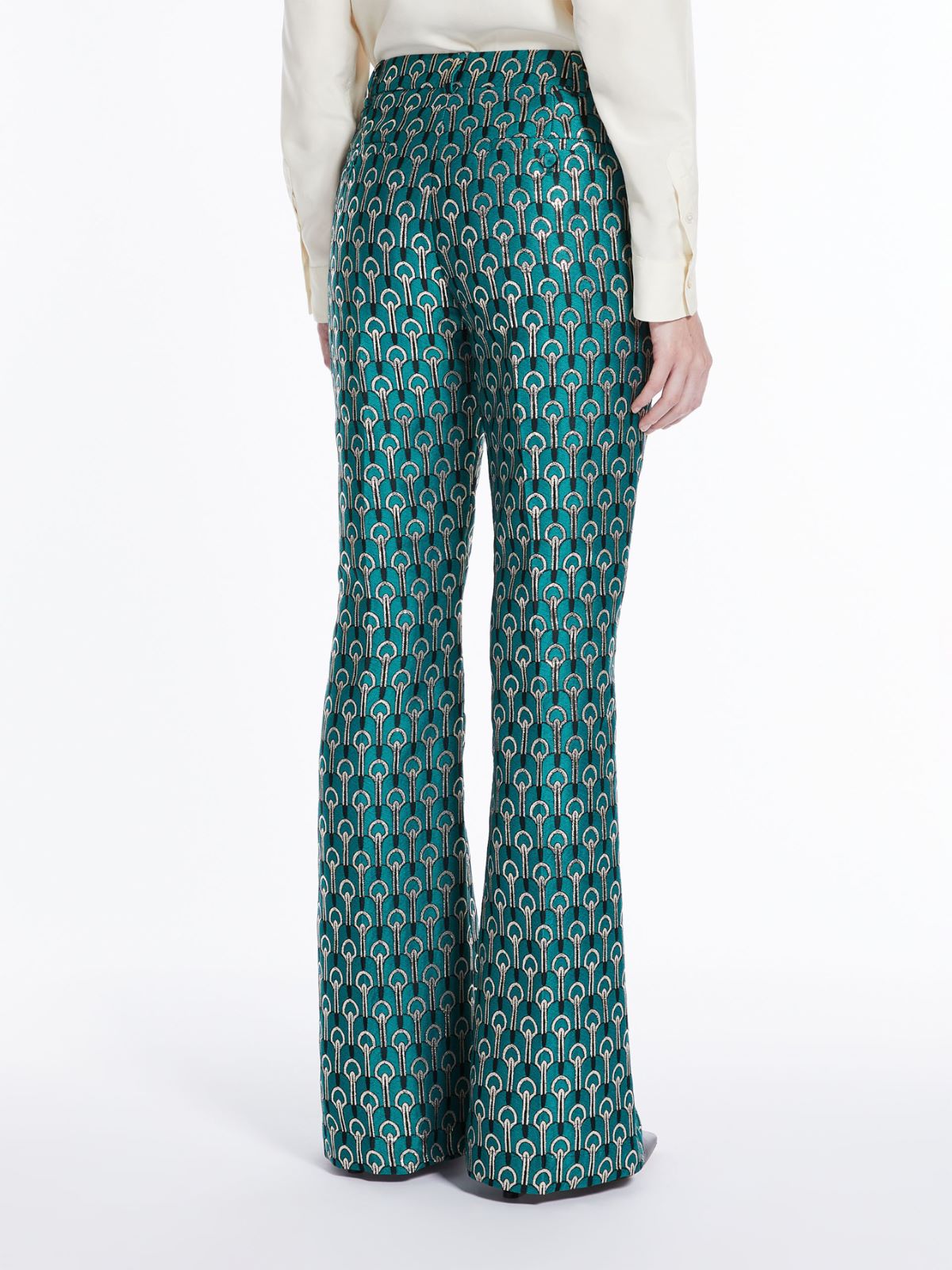 Flared jacquard fabric trousers - TURQUOISE - Weekend Max Mara - 3