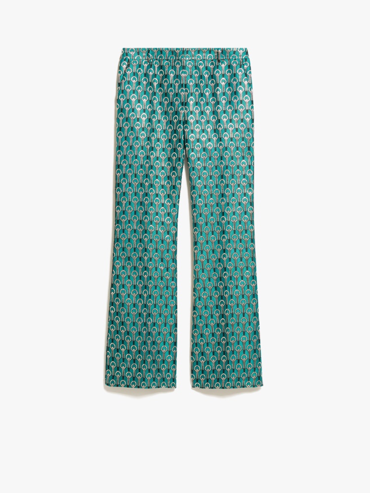 Flared jacquard fabric trousers - TURQUOISE - Weekend Max Mara