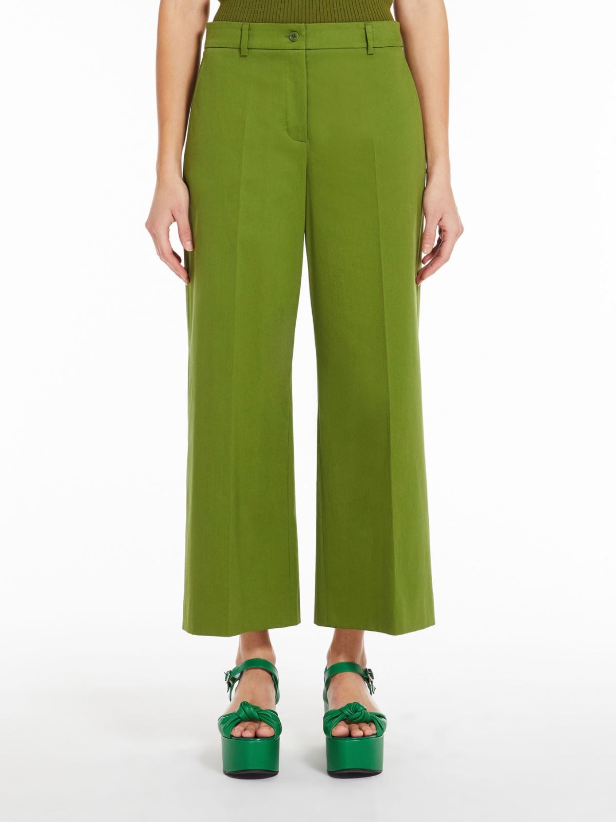 Cropped satin trousers, green | Weekend Max Mara
