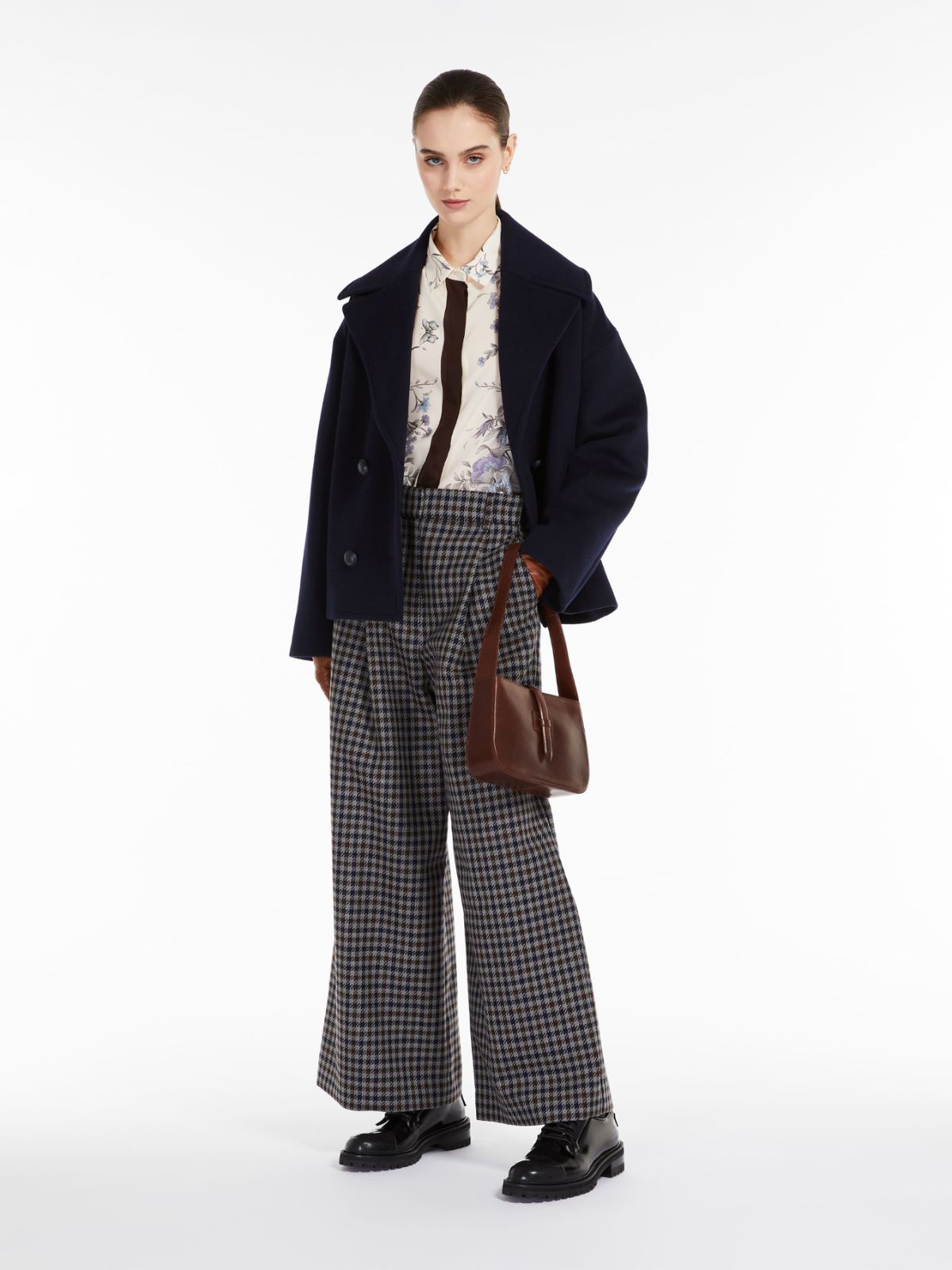 Pantaloni in stuoia di lana e cotone - BLU MARINO - Weekend Max Mara