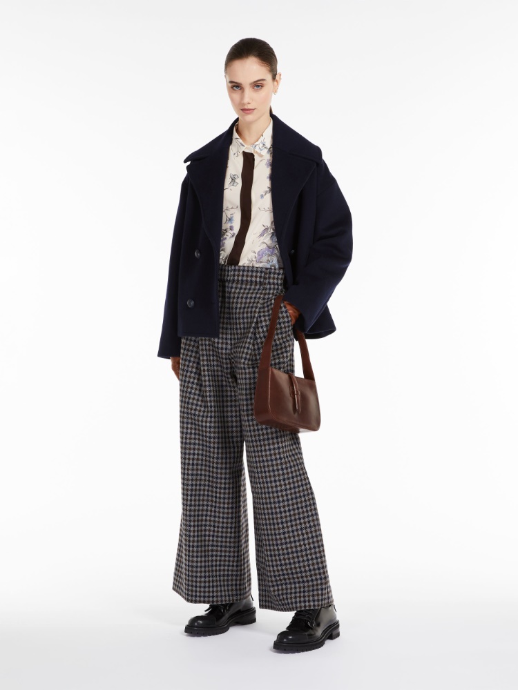 Wool and cotton basketweave trousers -  - Weekend Max Mara