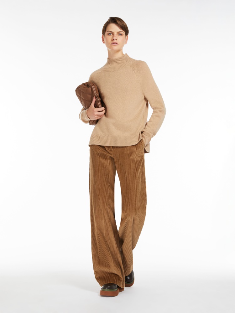 Cotton velvet trousers - CAMEL - Weekend Max Mara