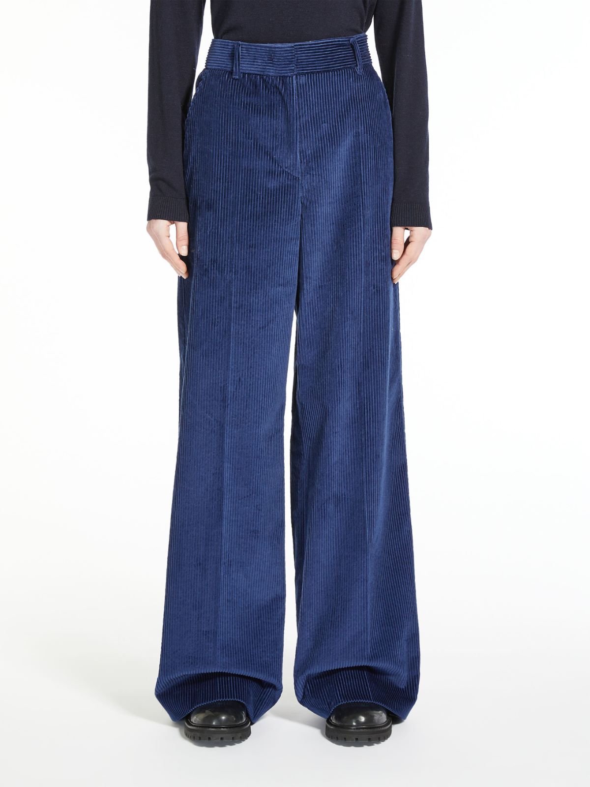 Cotton velvet trousers - CHINA BLUE - Weekend Max Mara - 2