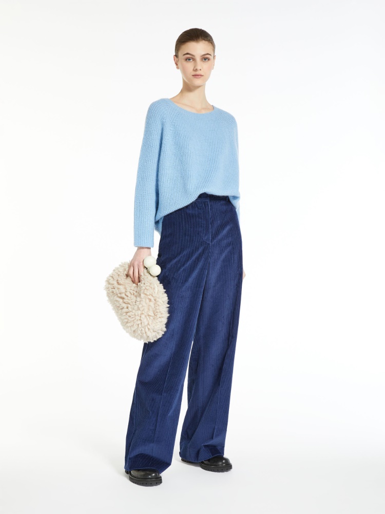 Cotton velvet trousers - CHINA BLUE - Weekend Max Mara