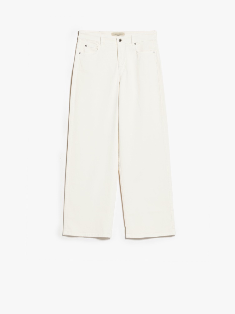 Cropped cotton trousers - IVORY - Weekend Max Mara