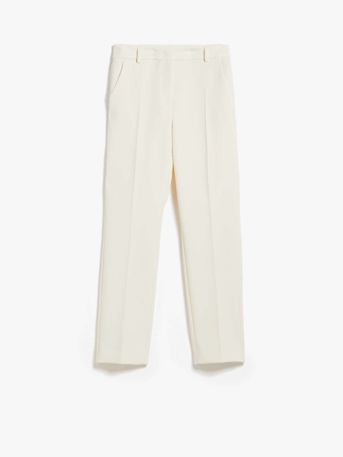 Straight-cut trousers in plain weave fabric - IVORY - Weekend Max Mara - 5