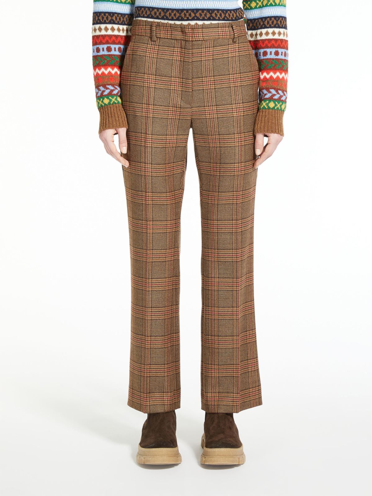 Wool twill trousers, brown | Weekend Max Mara