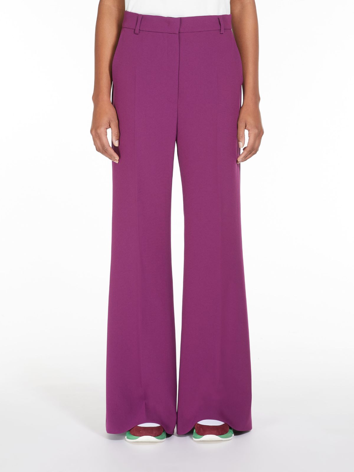 Bell bottom trousers in cady - BORDEAUX - Weekend Max Mara - 2