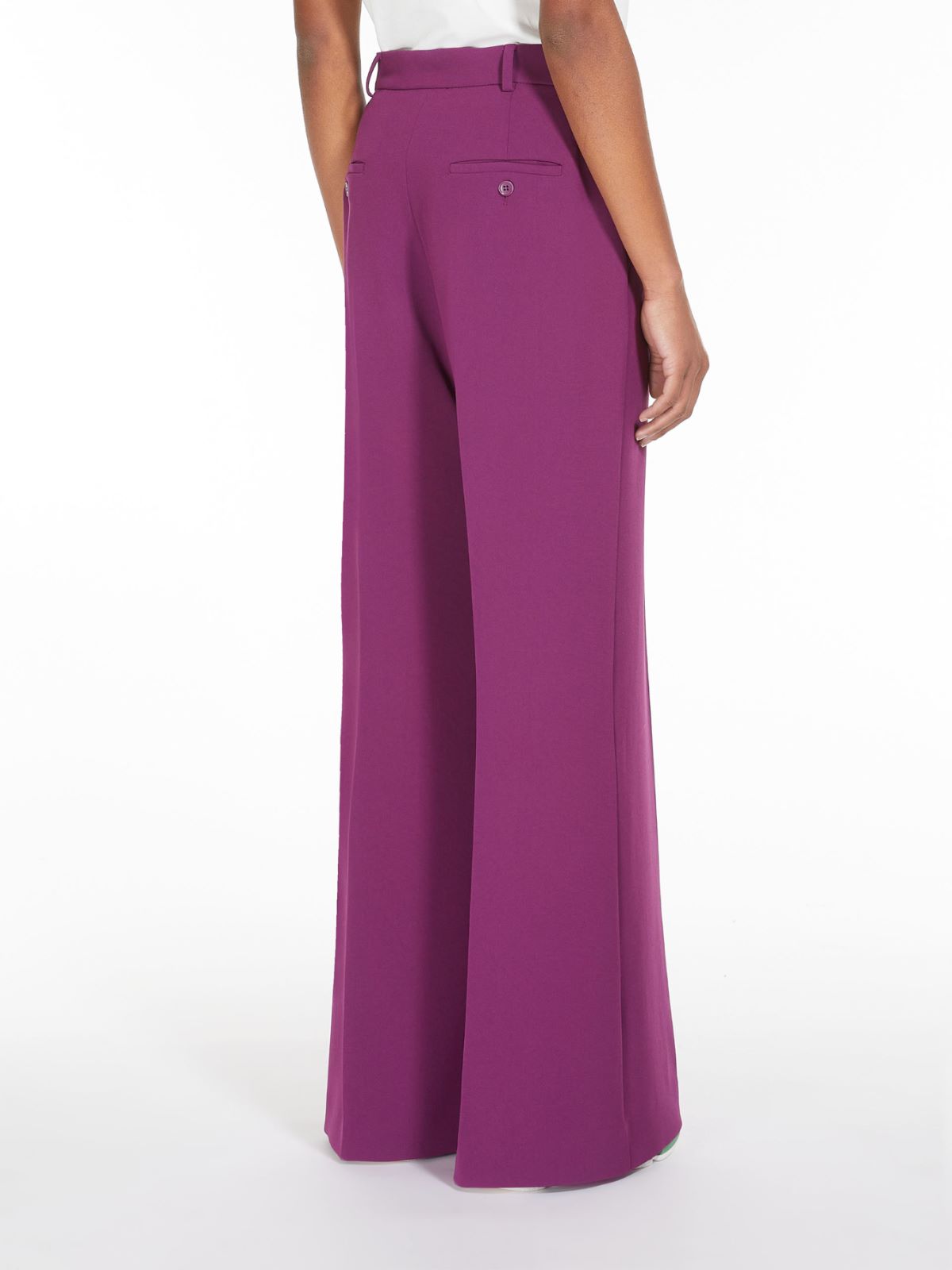 Bell bottom trousers in cady - BORDEAUX - Weekend Max Mara - 3