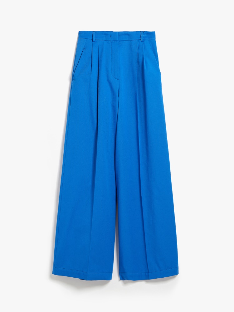 Flared trousers in stretch cotton - CORNFLOWER BLUE - Weekend Max Mara
