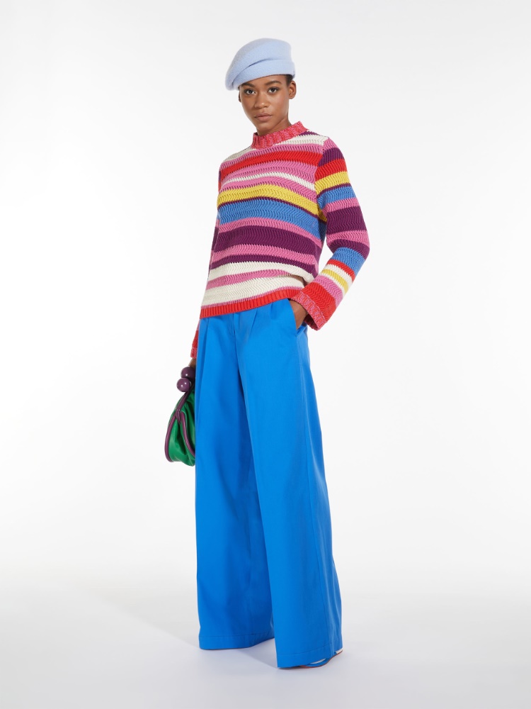 Flared trousers in stretch cotton -  - Weekend Max Mara