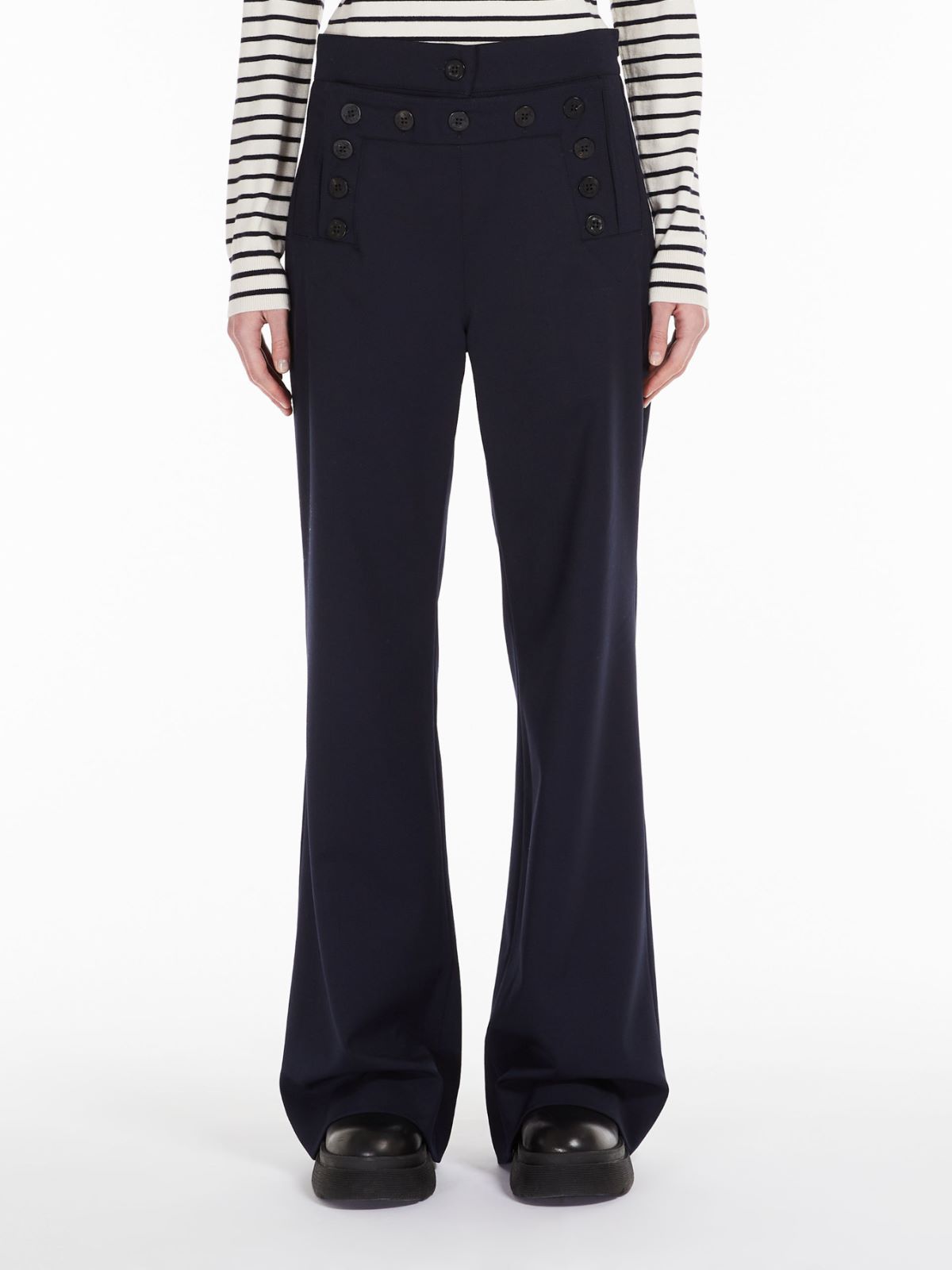 Wool gabardine trousers, ultramarine | Weekend Max Mara