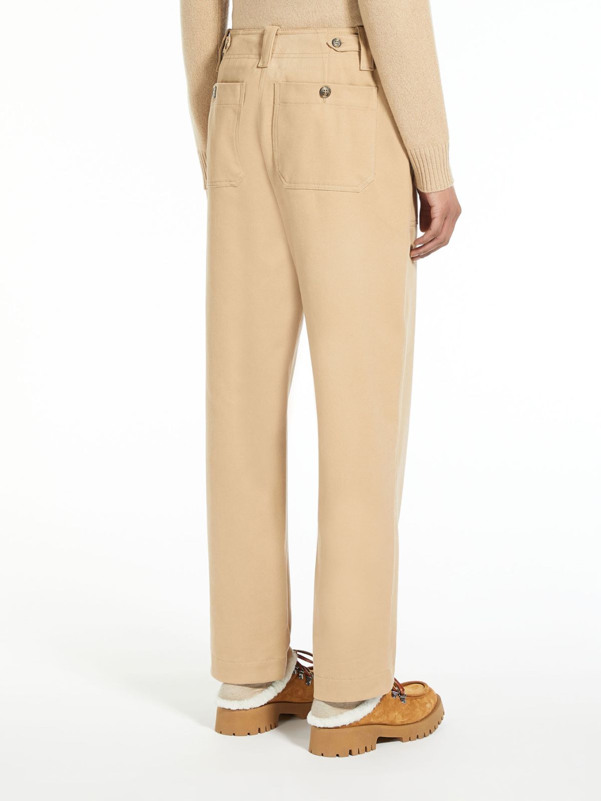 Cotton drill trousers - CAMEL - Weekend Max Mara - 3