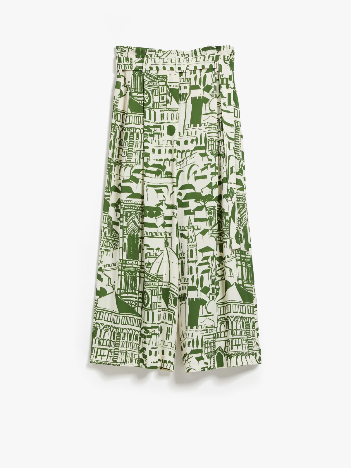Flowing trousers in printed georgette - GREEN - Weekend Max Mara - 6