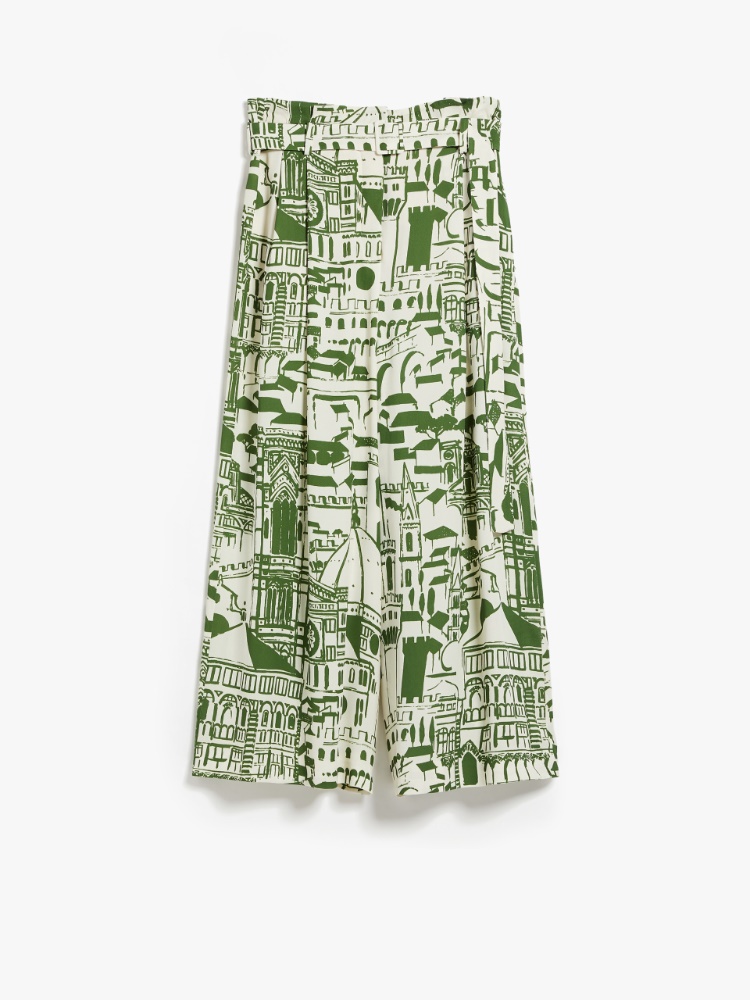 Flowing trousers in printed georgette - GREEN - Weekend Max Mara - 2
