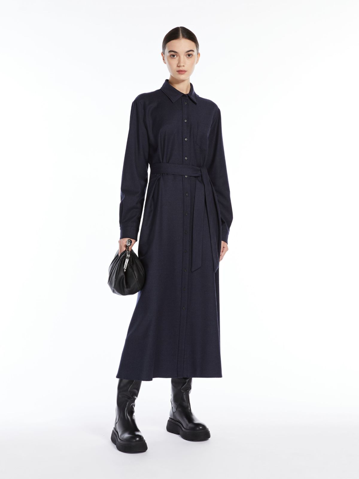 Wool flannel dress, ultramarine | Weekend Max Mara