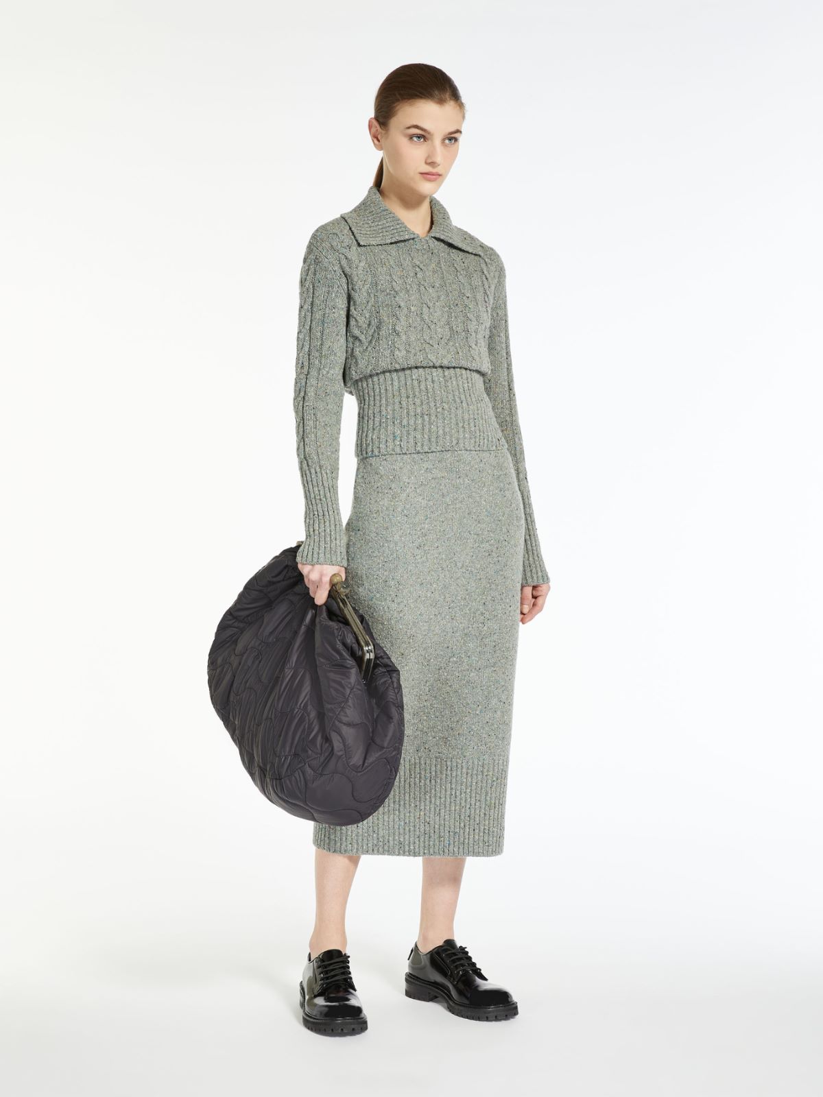 Tweed yarn skirt, medium grey | Weekend Max Mara