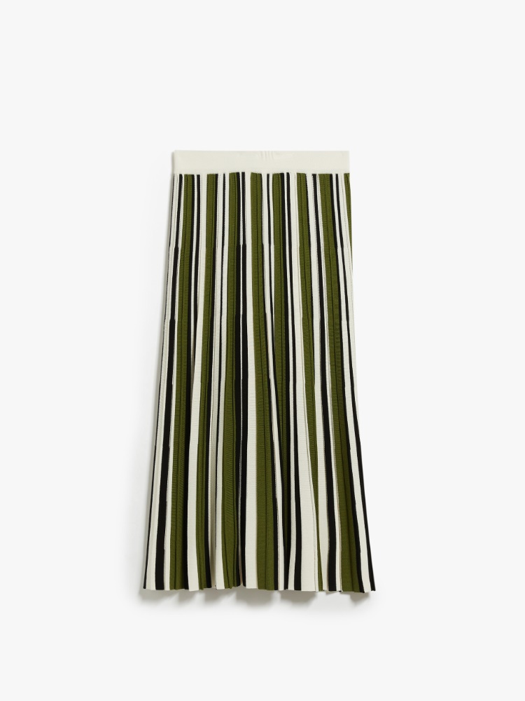 Pleated skirt in stretch yarn - GREEN - Weekend Max Mara - 2