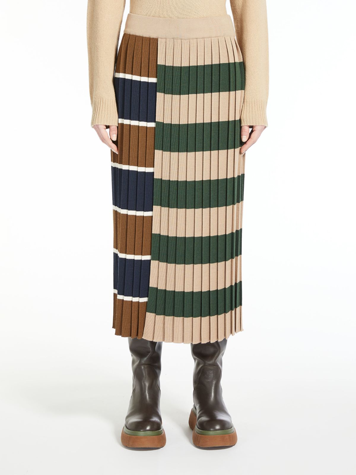 Wool yarn skirt - BEIGE - Weekend Max Mara - 2