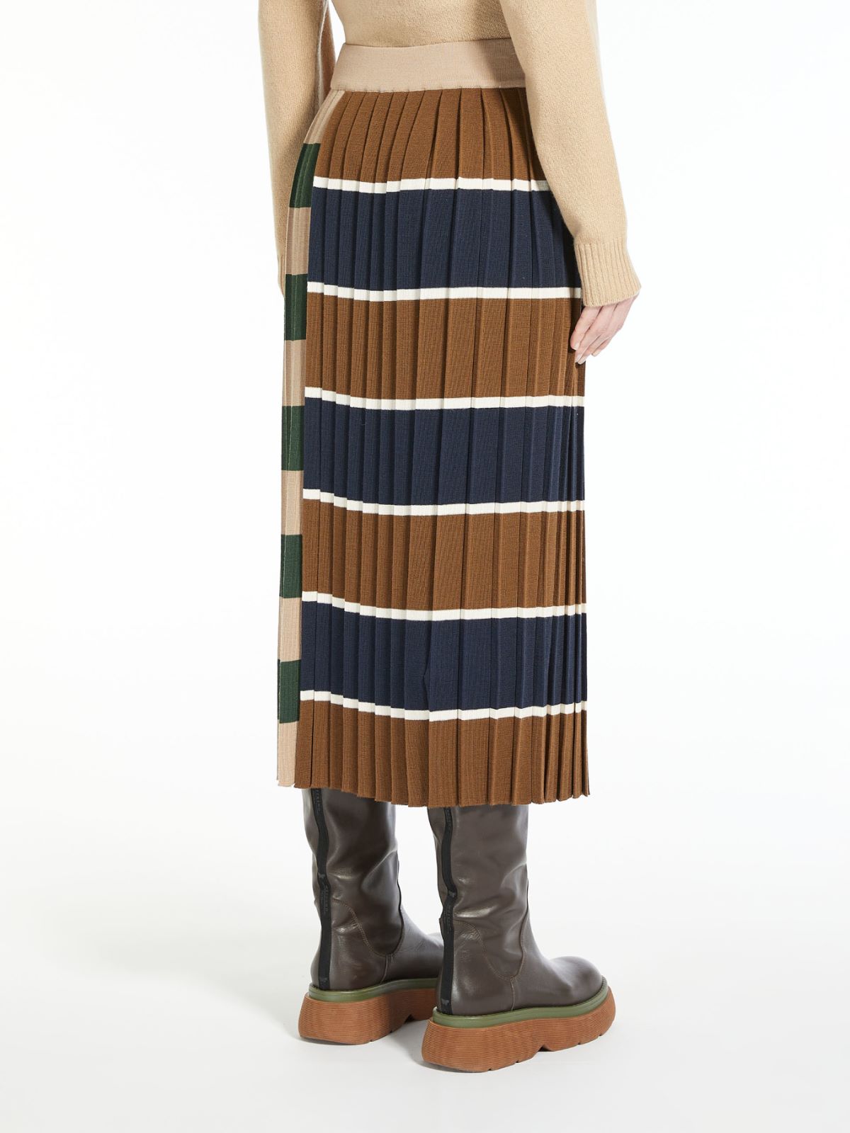 Wool yarn skirt - BEIGE - Weekend Max Mara - 3