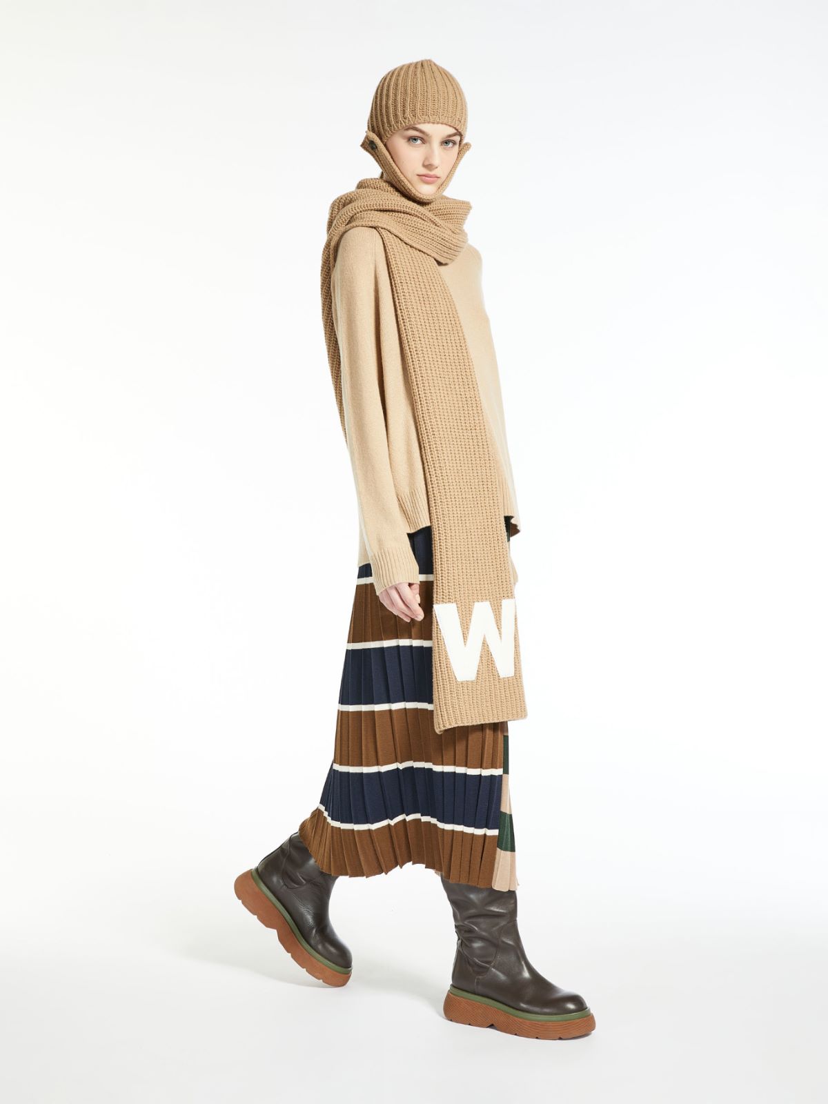 Wool yarn skirt - BEIGE - Weekend Max Mara