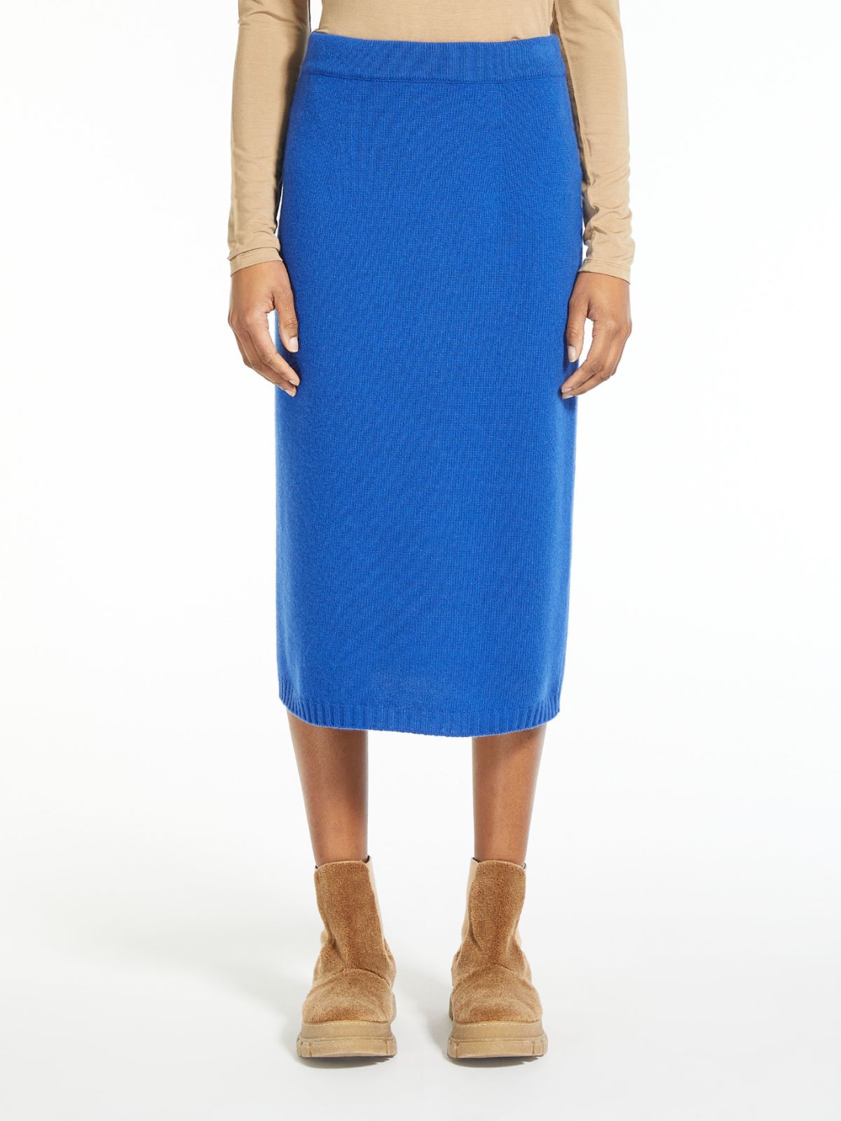 Wool yarn skirt - CORNFLOWER BLUE - Weekend Max Mara - 2