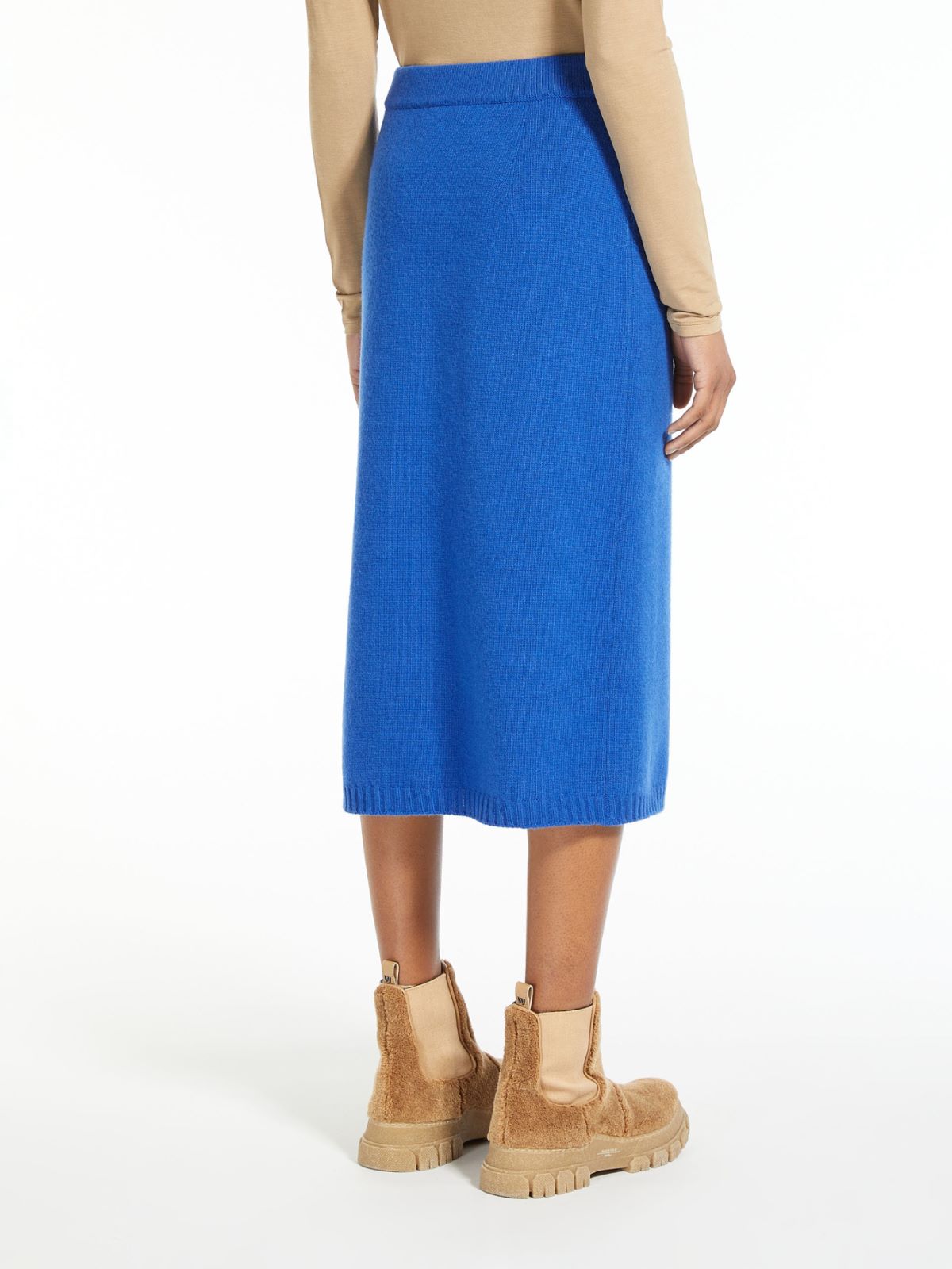 Wool yarn skirt - CORNFLOWER BLUE - Weekend Max Mara - 3