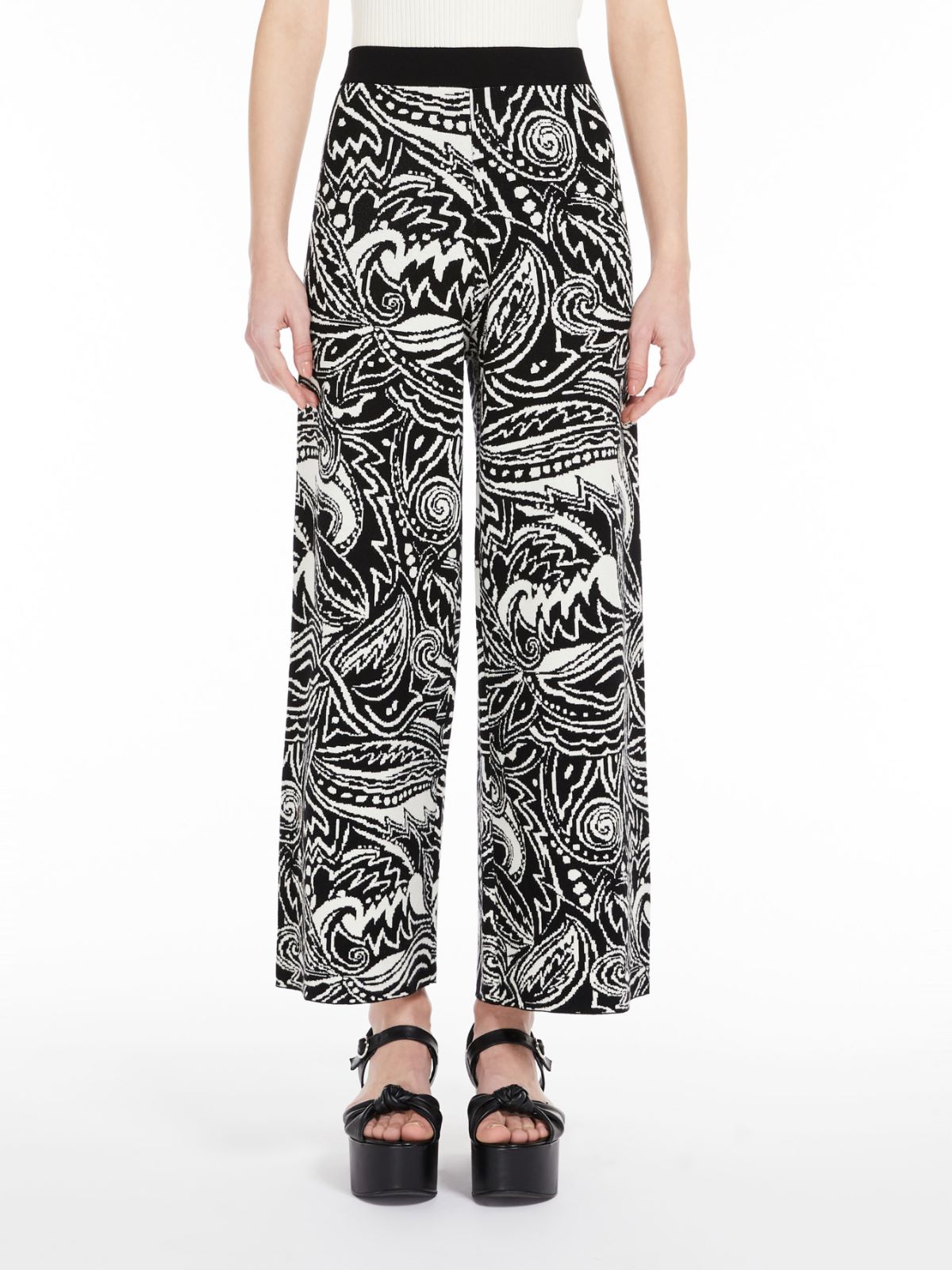 Relaxed-fit trousers in jacquard yarn - IVORY - Weekend Max Mara - 2