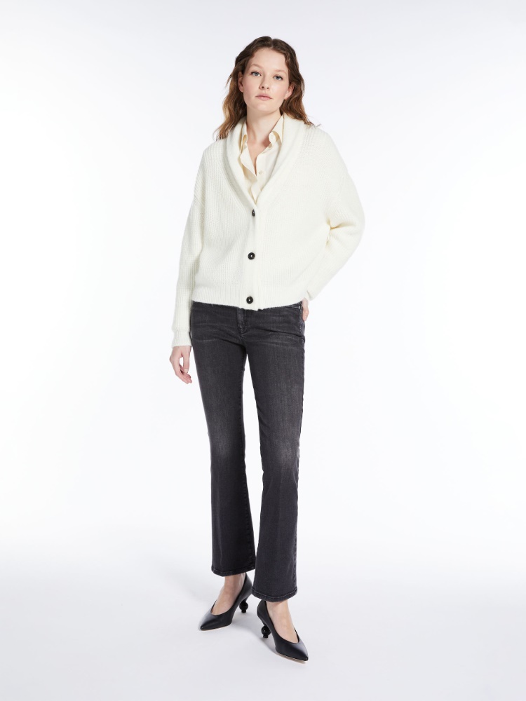 Relaxed-fit mohair yarn cardigan - WHITE - Weekend Max Mara