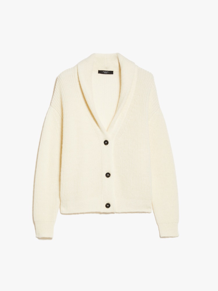 Relaxed-fit mohair yarn cardigan - WHITE - Weekend Max Mara