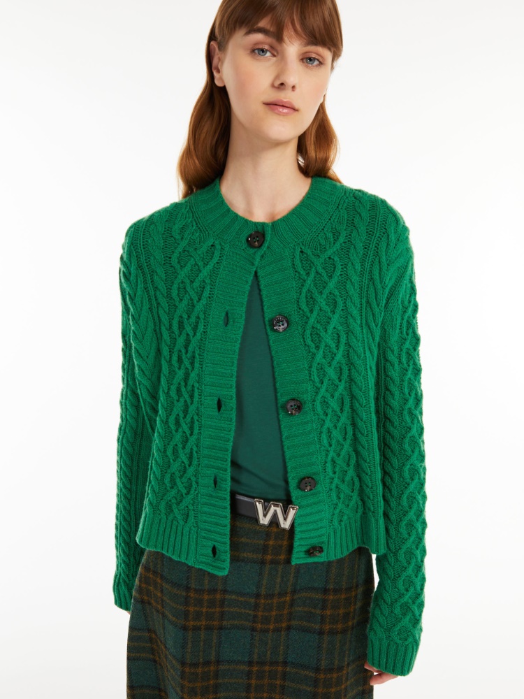 Wool yarn cardigan - GREEN - Weekend Max Mara