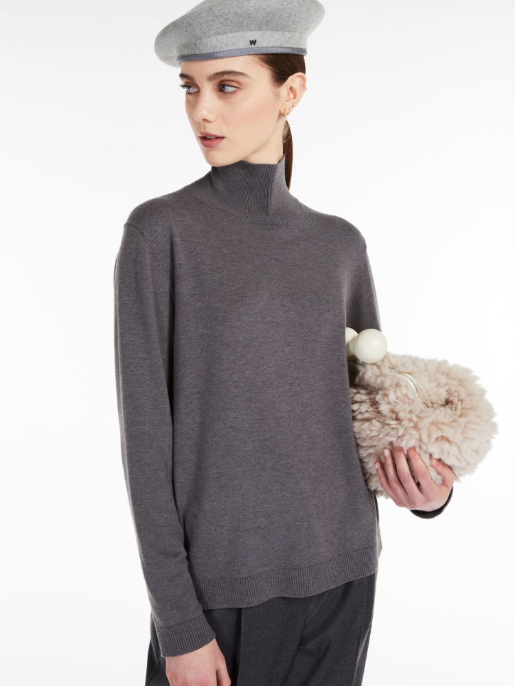 Silk and wool yarn sweater - DARK GREY - Weekend Max Mara