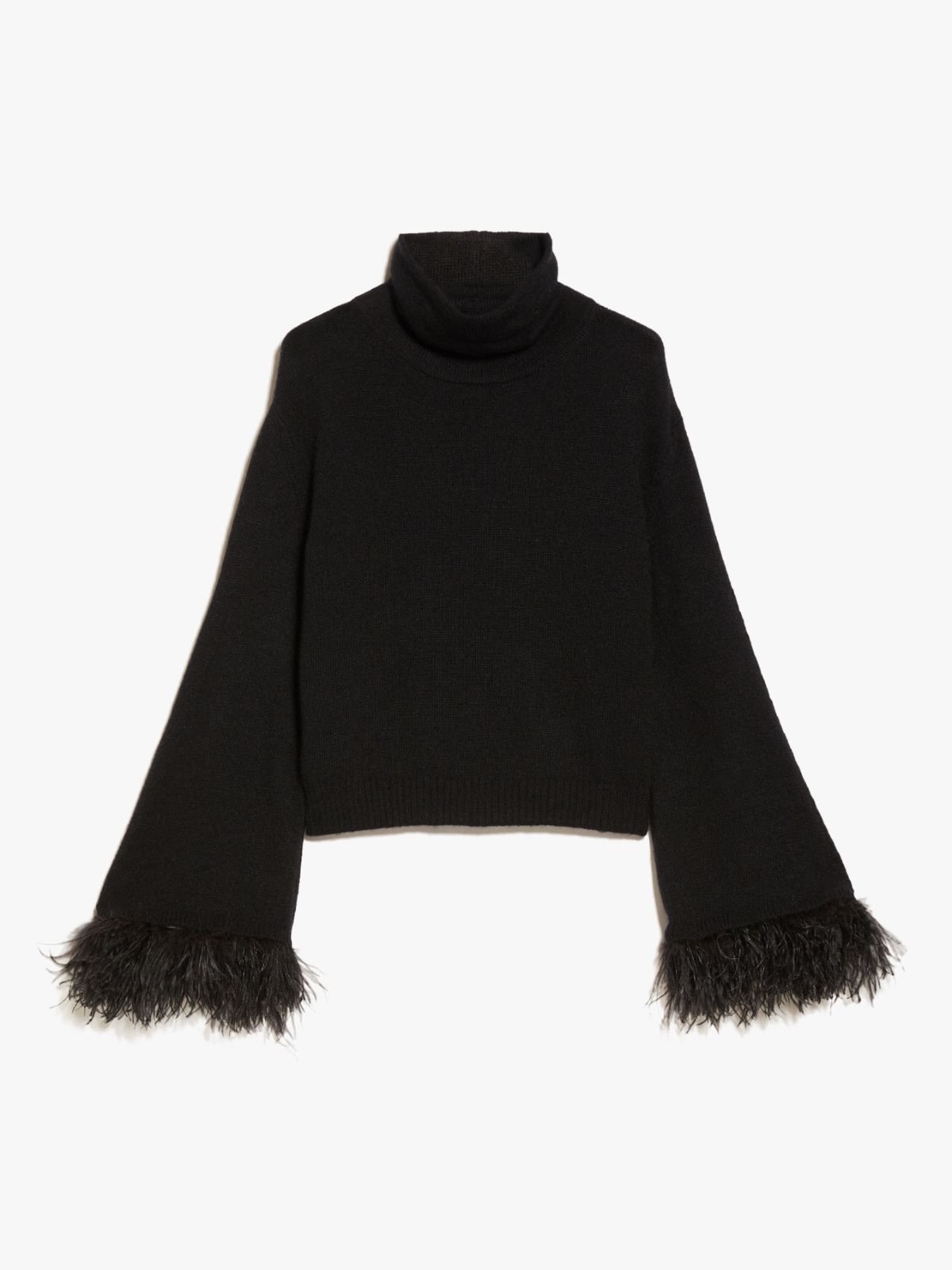 Feather-detail mohair cropped sweater - BLACK - Weekend Max Mara - 6