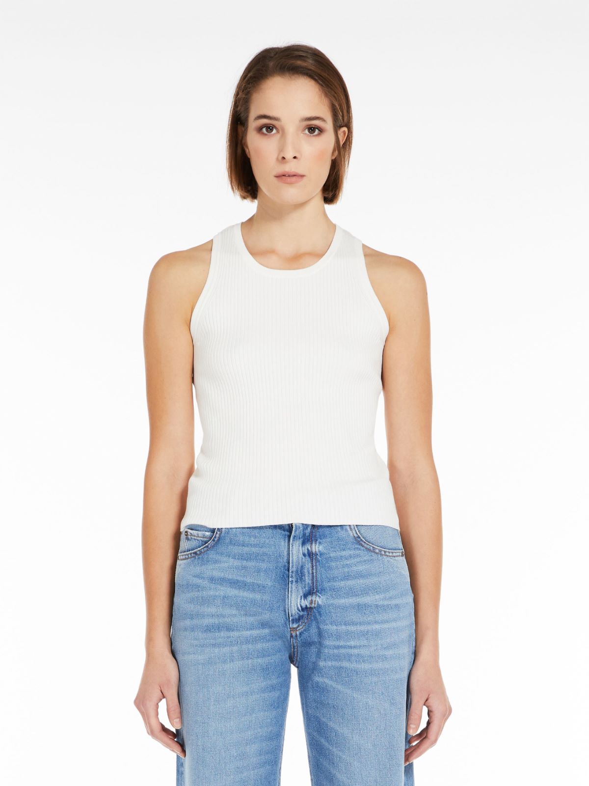 Ribbed top in stretch knit - WHITE - Weekend Max Mara - 2