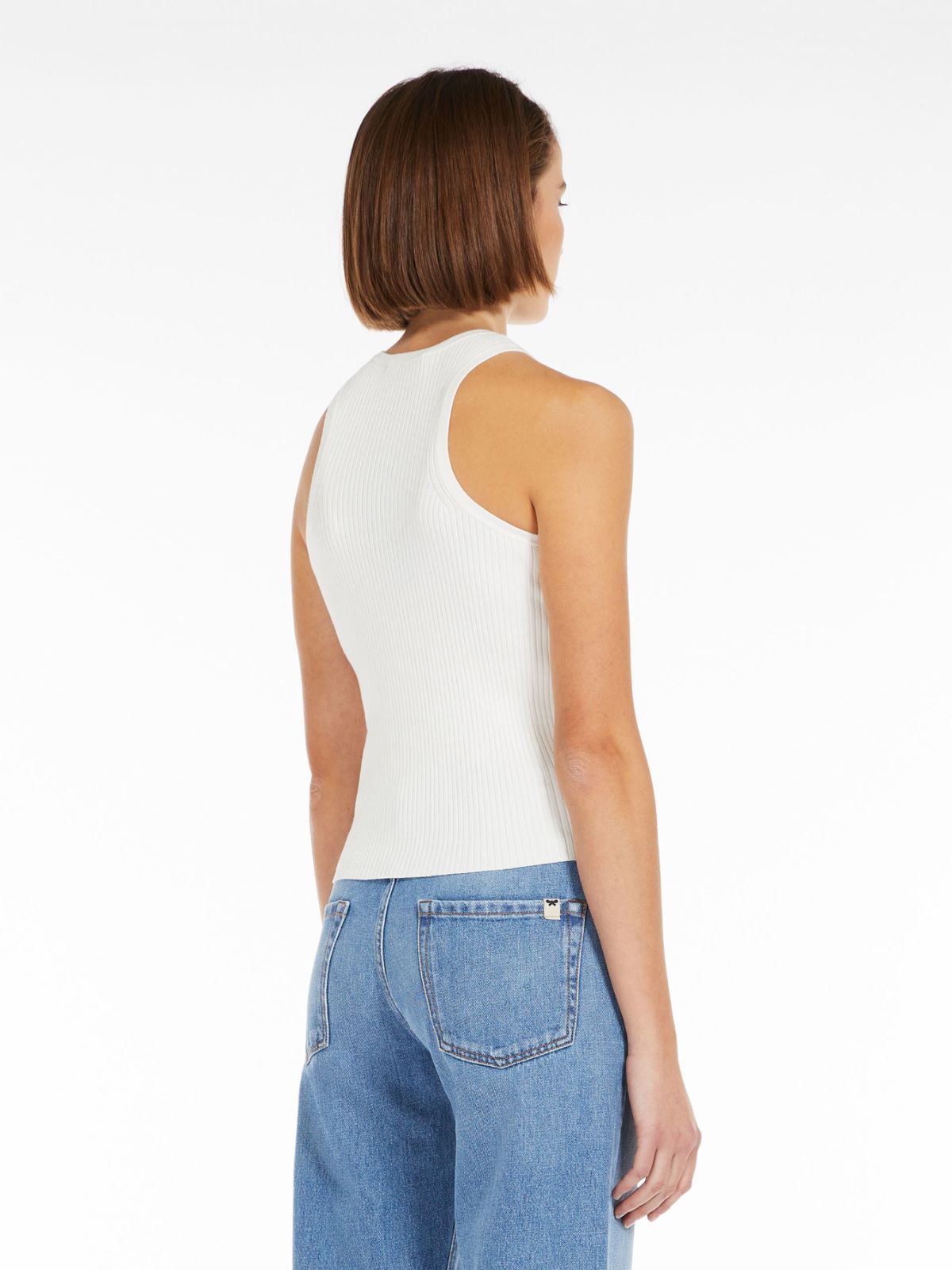 Ribbed top in stretch knit - WHITE - Weekend Max Mara - 3