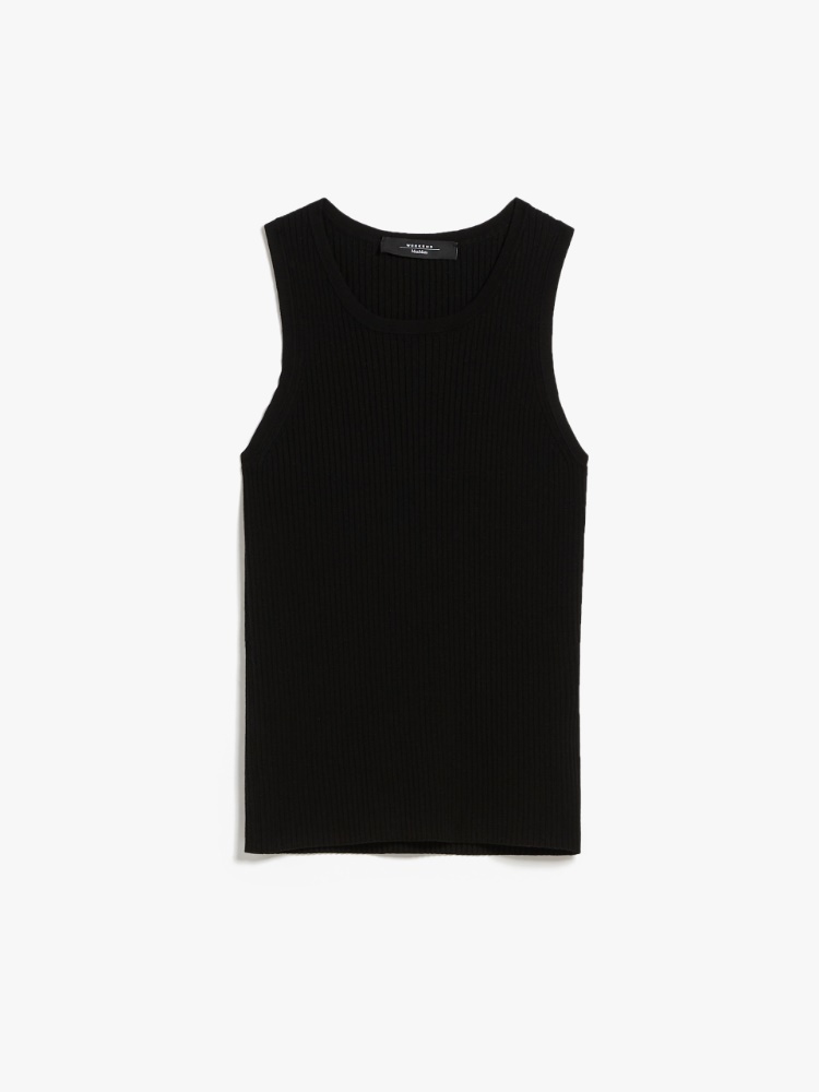 Ribbed top in stretch knit - BLACK - Weekend Max Mara