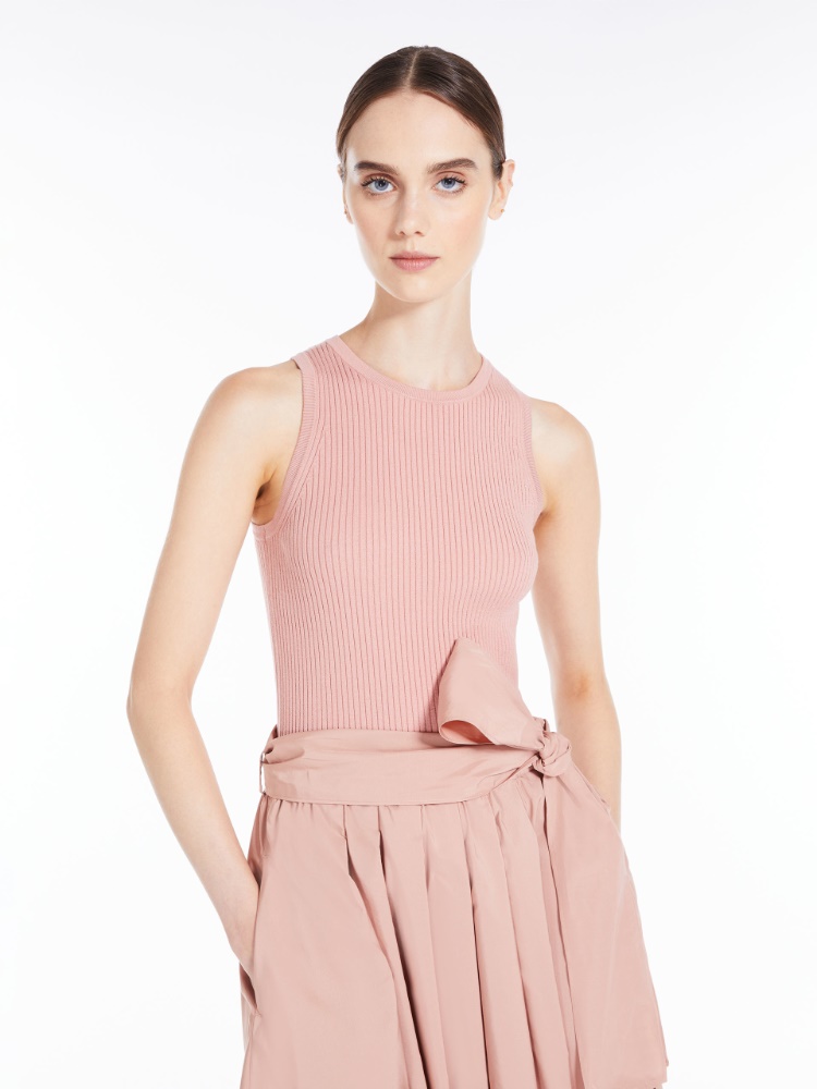 Ribbed top in stretch knit - PEACH - Weekend Max Mara