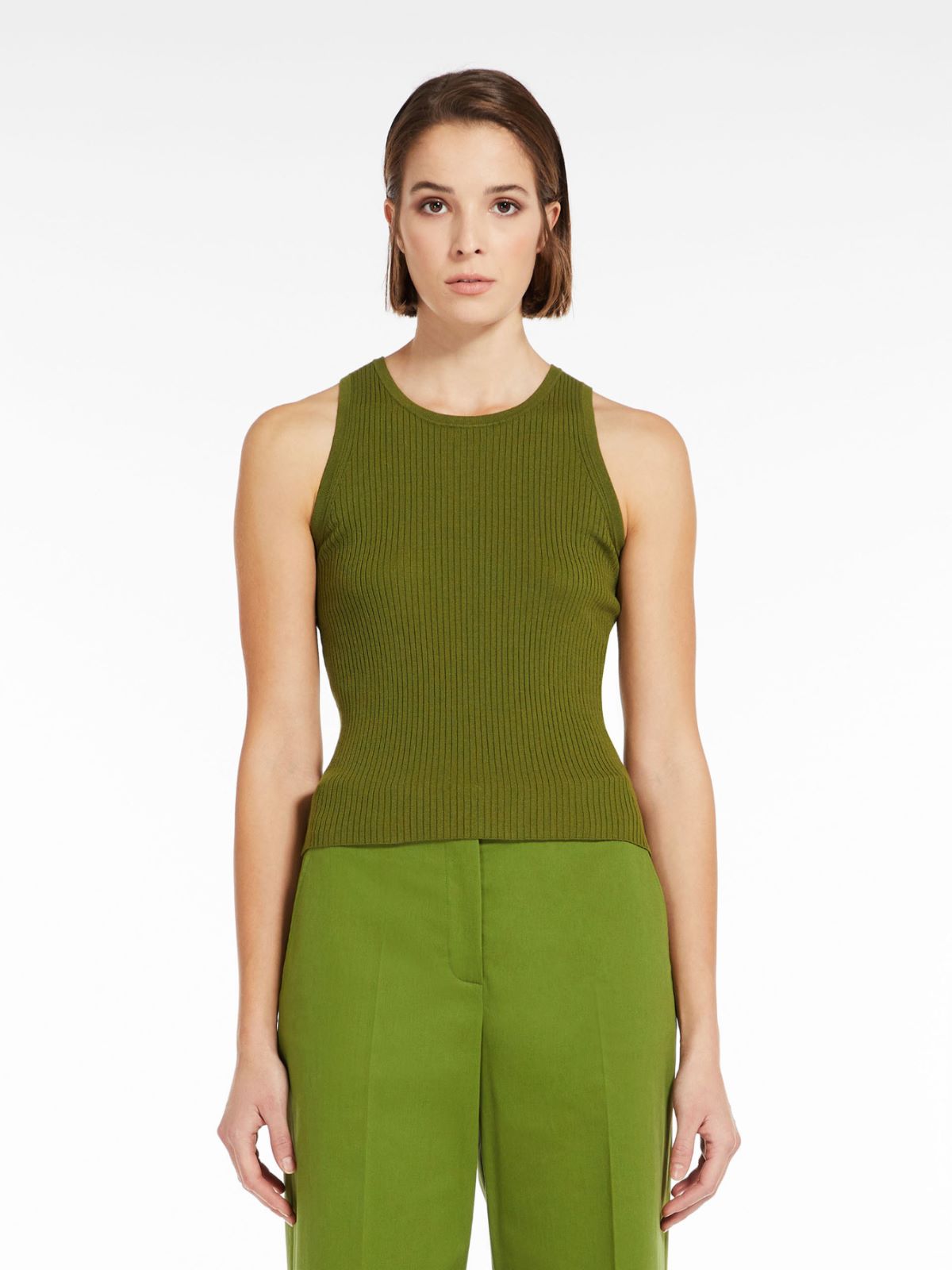 Ribbed top in stretch knit - GREEN - Weekend Max Mara - 2