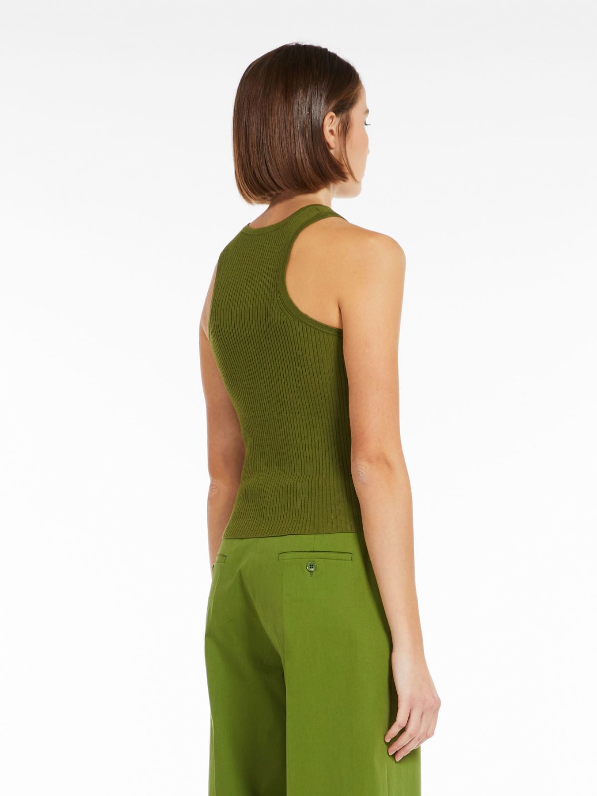 Ribbed top in stretch knit - GREEN - Weekend Max Mara - 3