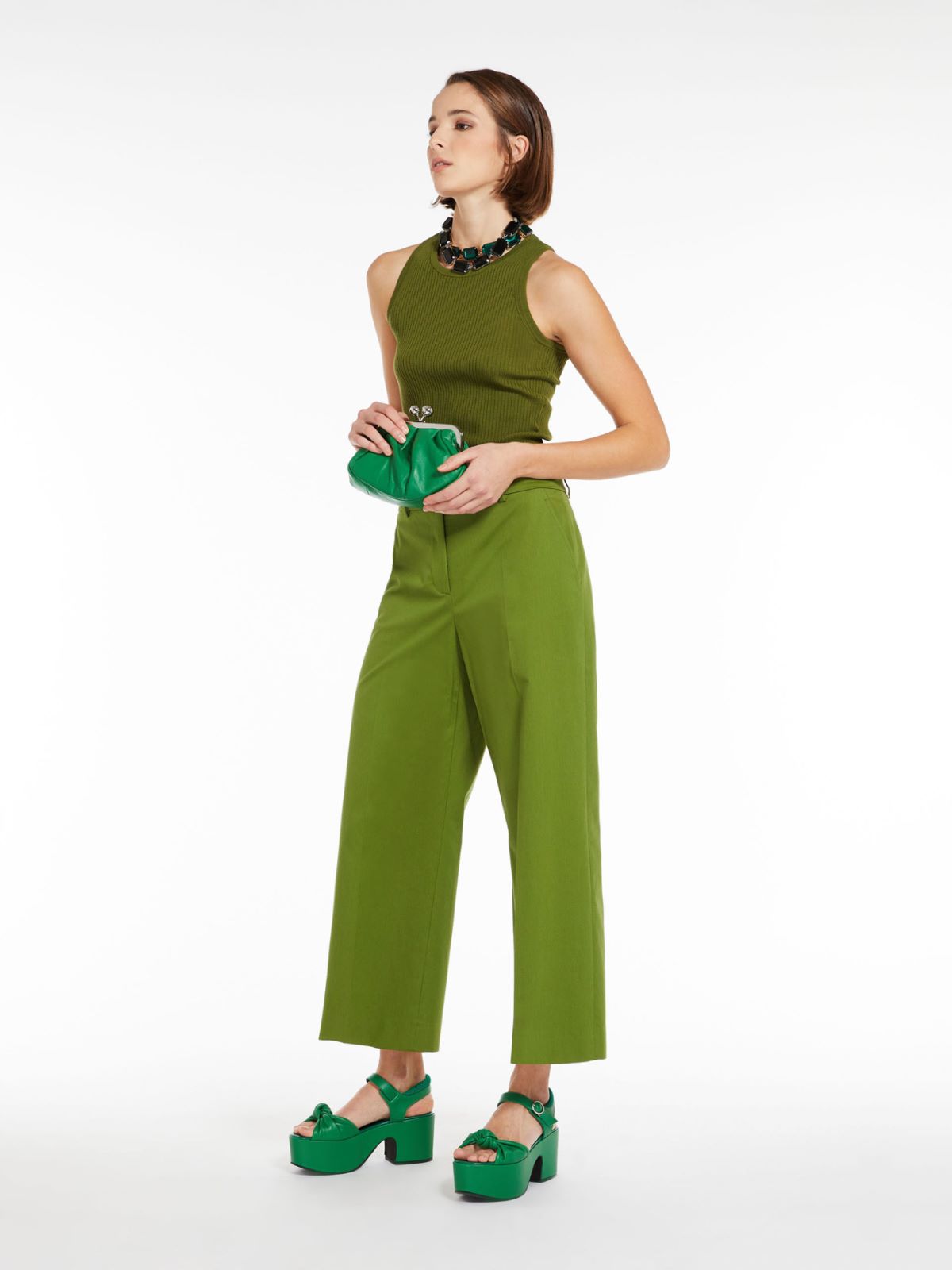 Ribbed top in stretch knit - GREEN - Weekend Max Mara