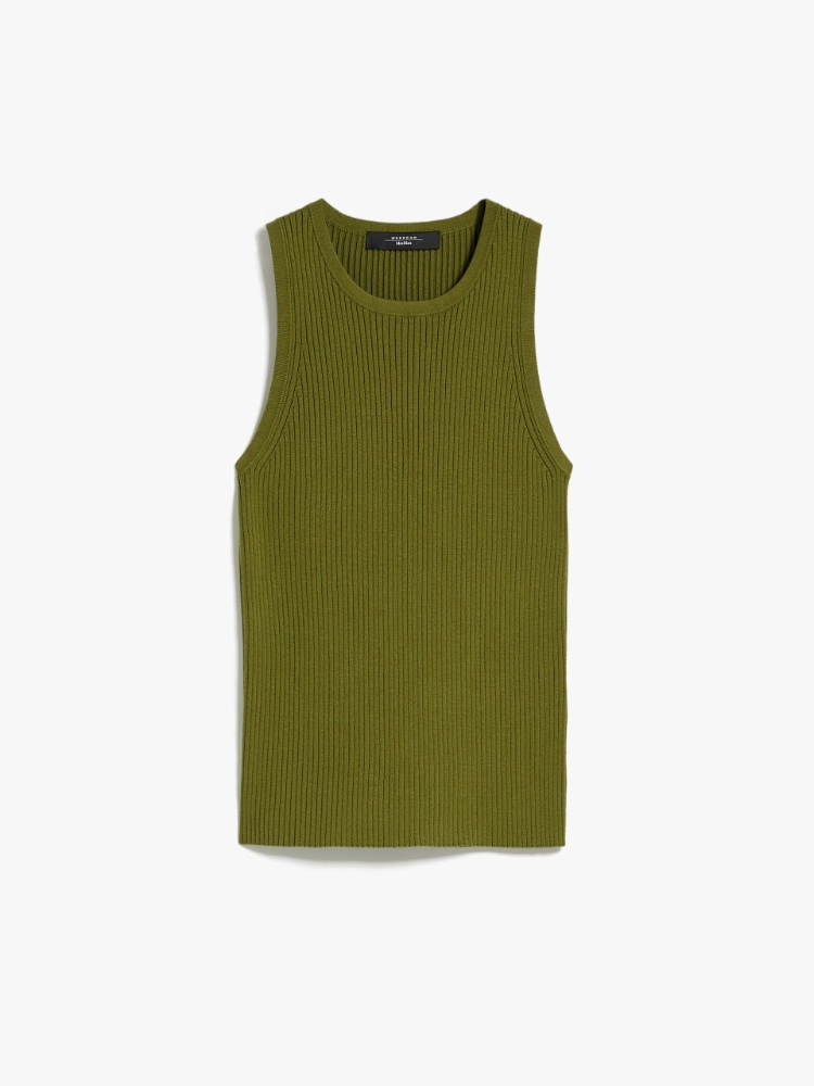Ribbed top in stretch knit - GREEN - Weekend Max Mara
